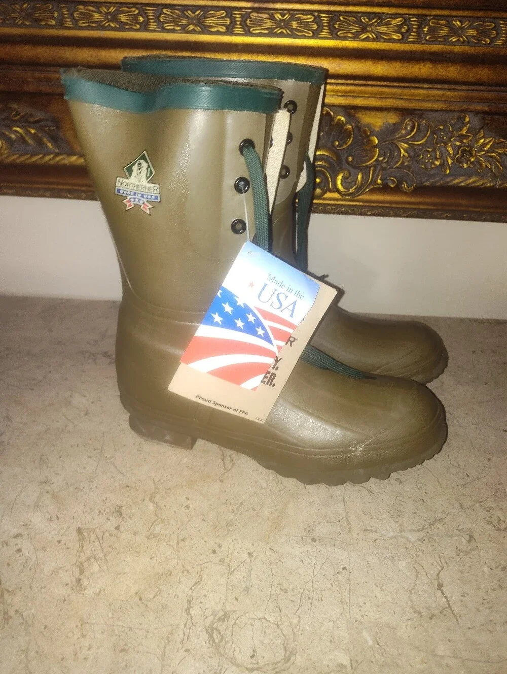 Vintage Northerner 100% Waterproof Olive Green Waterproof Lace-Up Outdoors Boots